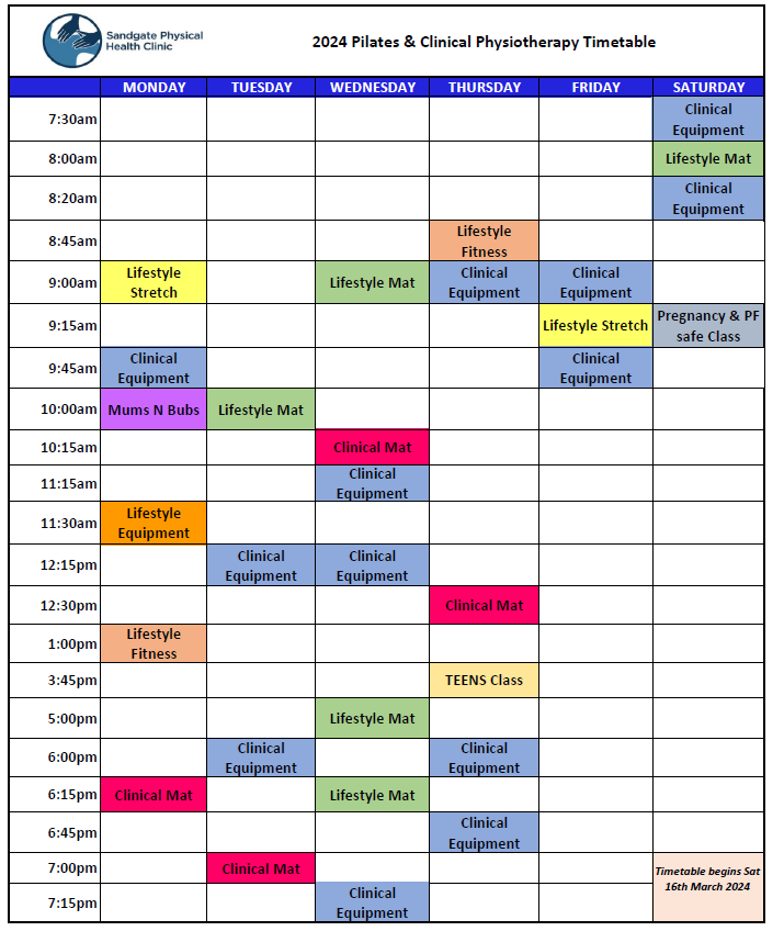 sphc class timetable