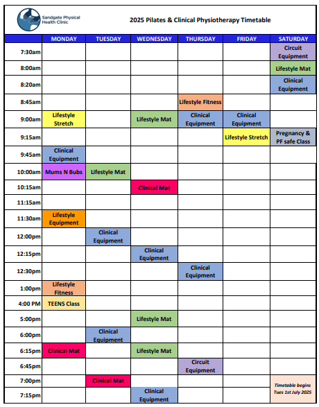 sphc class timetable